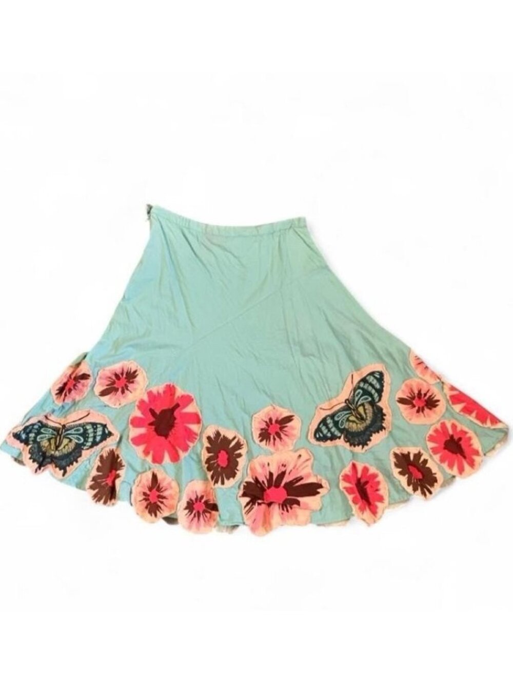 Persaman New York Size 4 Y2K Blue Floral Butterfly Applique Mini Skirt